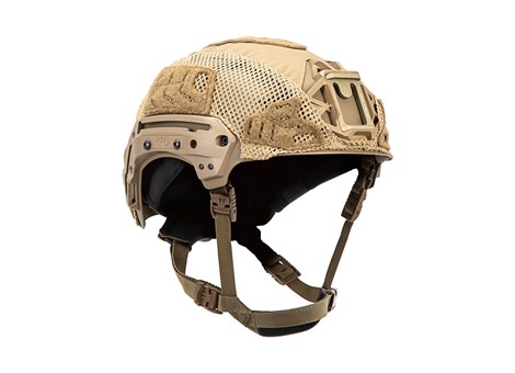 EXFIL® Carbon Rail 2.0 Helmet Cover | Coyote Brown | Angle