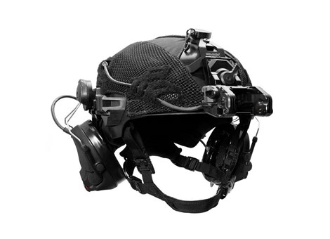 EXFIL Helmet Cover Accessory Cables Routed Angle