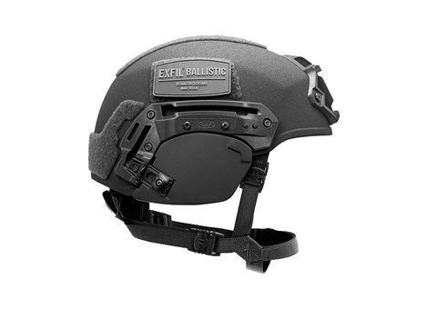 EXFIL® Ballistic Ear Covers | EXFIL® Ballistic with EXFIL® Rail 2.0 | Black | Side