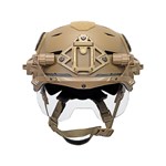 EXFIL Ballistic Visor on Coyote Brown Carbon Front View Down thumbnail