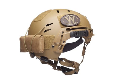 Team Wendy Counterweight Kit on the EXFIL Carbon/LTP Helmet, Angle View