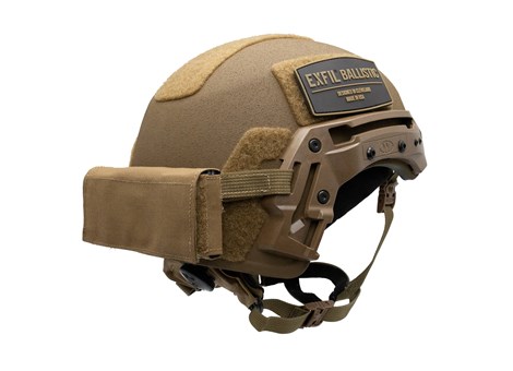 EXFIL® Counterweight Kit on the EXFIL® Ballistic Helmet, Angle View