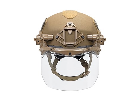 Brown EXFIL Face Shield on SL Front View Down 