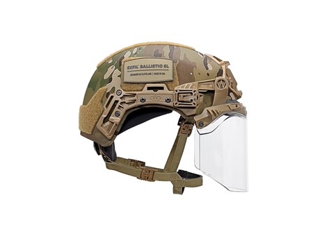 EXFIL Face Shield Brown on MultiCam SL Side Down 