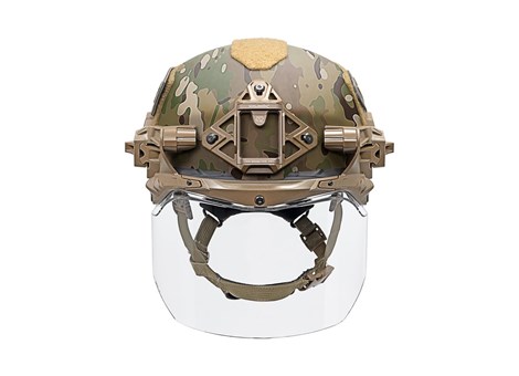 EXFIL Face Shield Brown on MultiCam SL Front Down