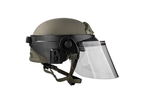 Band Mounted Face Shield on EPIC Helmet Right