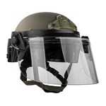Band Mounted EPIC Face Shield on Helmet Right Angle thumbnail
