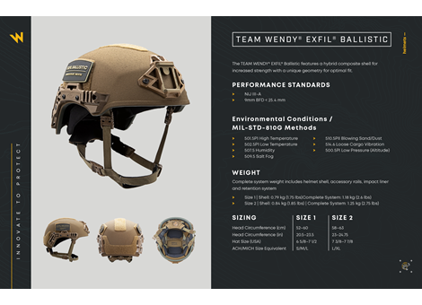 EXFIL Ballistic Technical Data Sheet Page 1