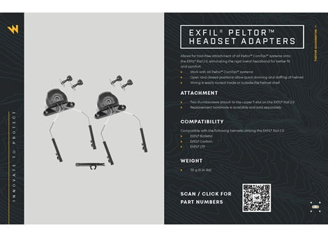 EXFIL Peltor Headset Adapters Technical Data Sheet
