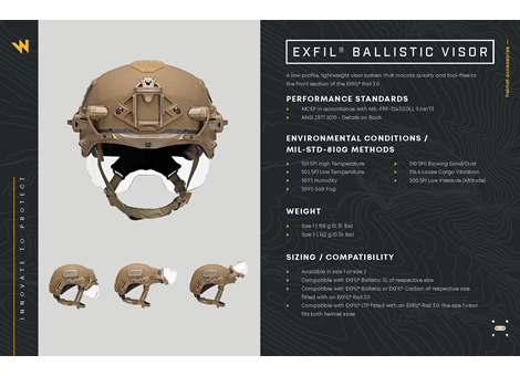 EXFIL Ballistic Visor Technical Data Sheet Page 1