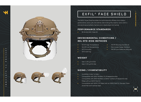 EXFIL Face Shield Technical Data Sheet Page 1