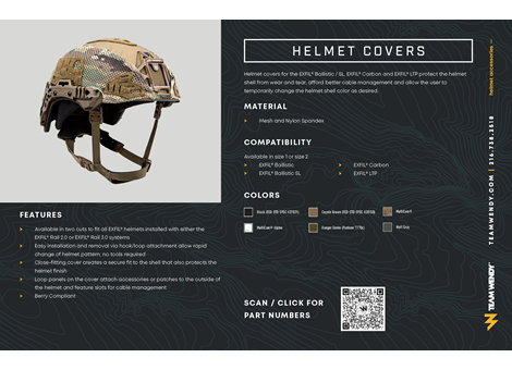 EXFIL Helmet Covers Technical Data Sheet