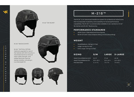 M-216 Backcountry Technical Data Sheet Page 1