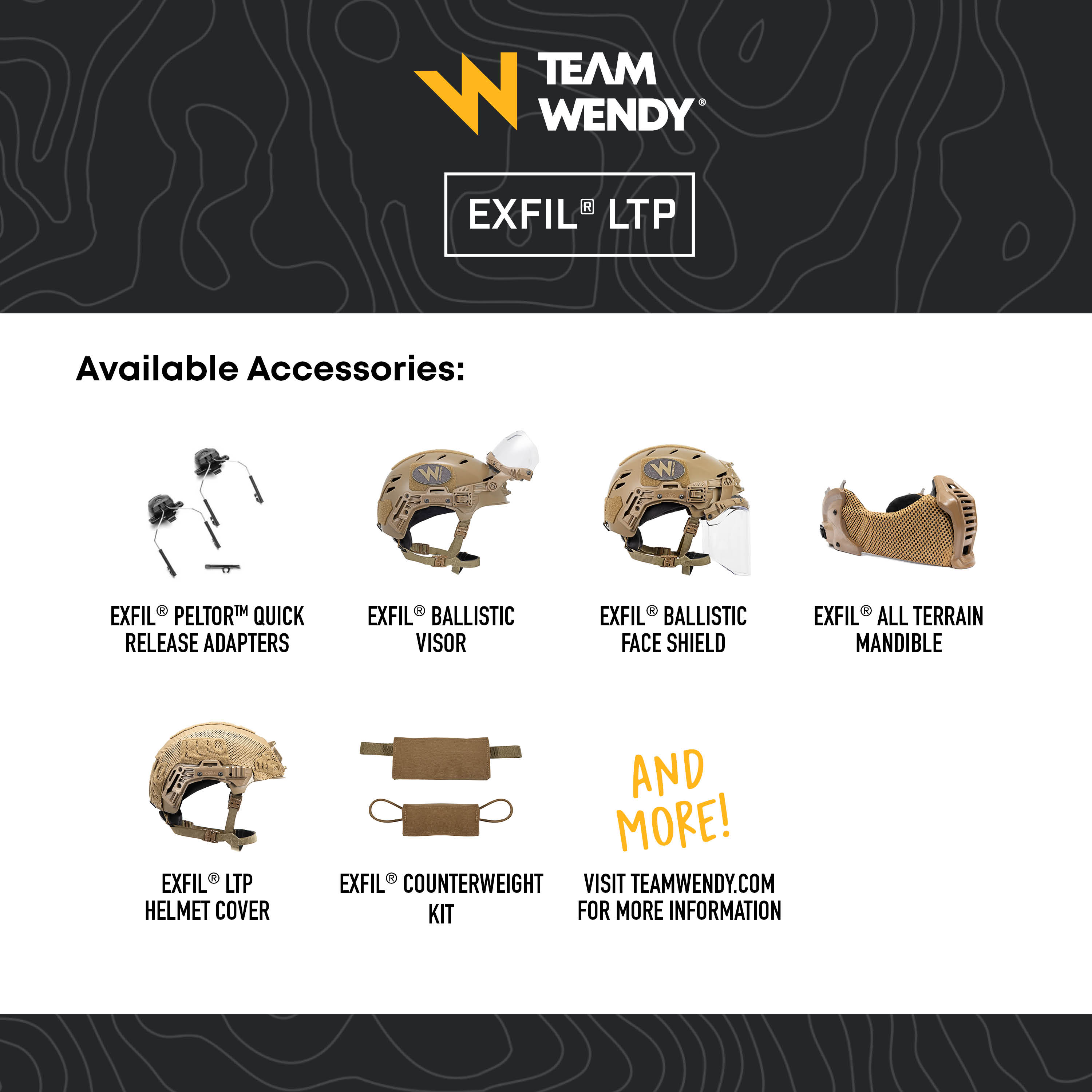 Team Wendy EXFIL LTP Helmet Accessories including Adapters Visors shields covers and more