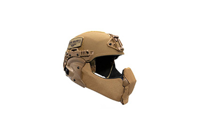BALLISTIC MANDIBLE COYOTE BROWN HELMET RIGHT ANGLE