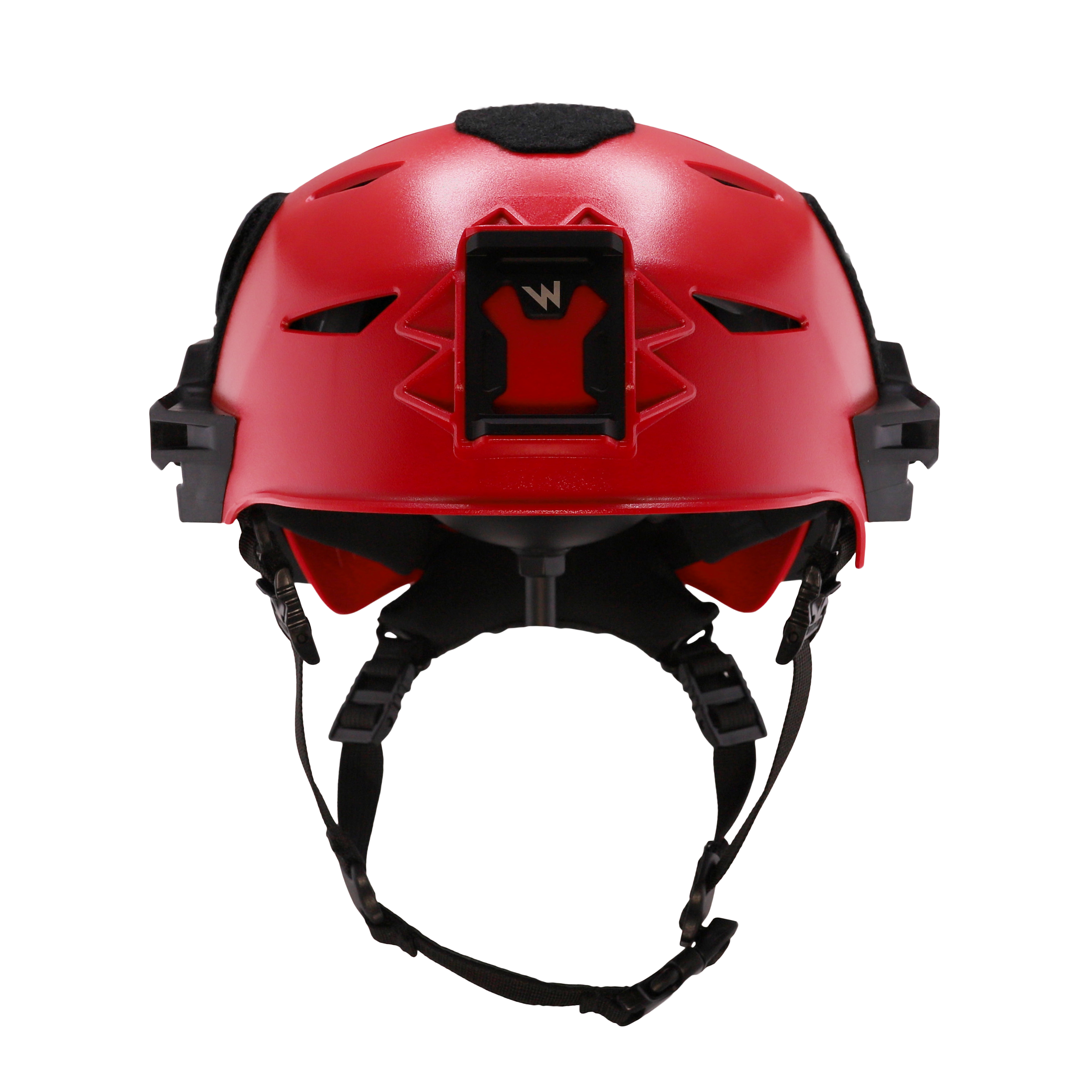 Team Wendy Rescuer Helmet in Red showing the front of the helmet