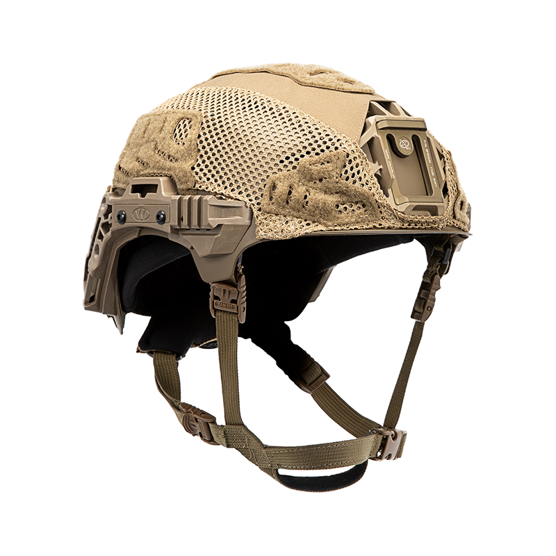 TW CARBON RAIL 3 COYOTE BROWN HELMET COVER ANGLE