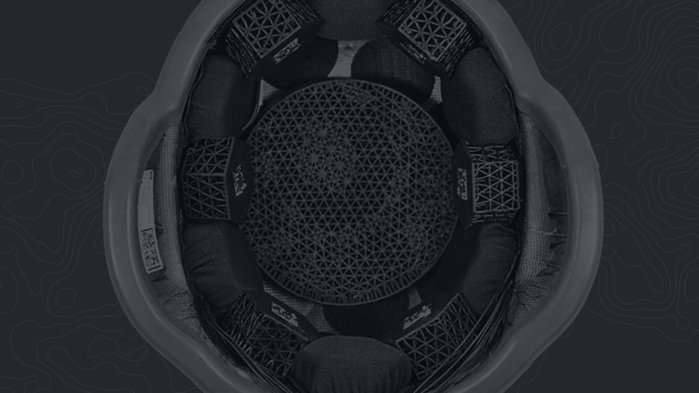 Inside view of helmet with padding