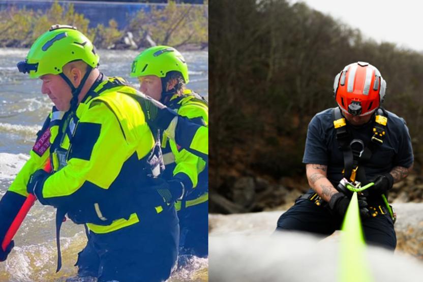 Search and Rescue offices wearing Team Wendy helmets