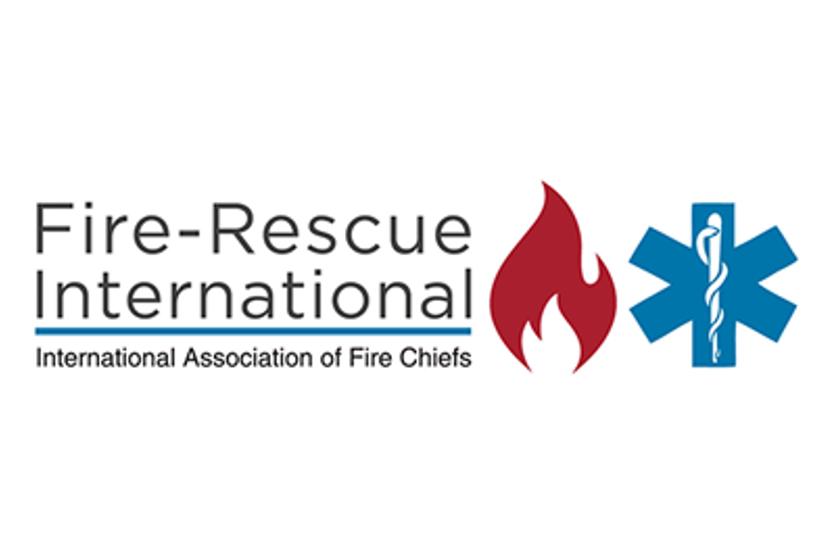 Graphic for Fire-Rescue International - International Association of Fire Chiefs with a flame icon