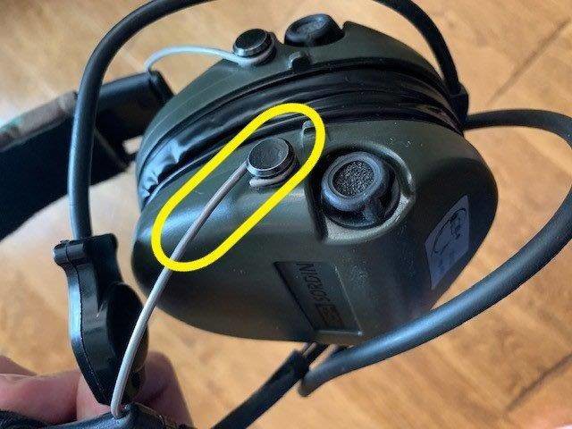 Close up of sordin protector