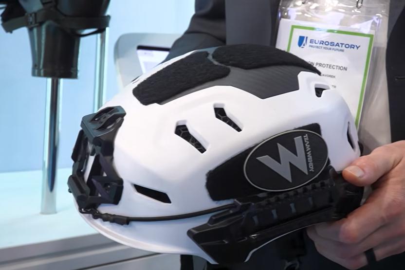 Close up of a white Team Wendy EXFIL RECON helmet