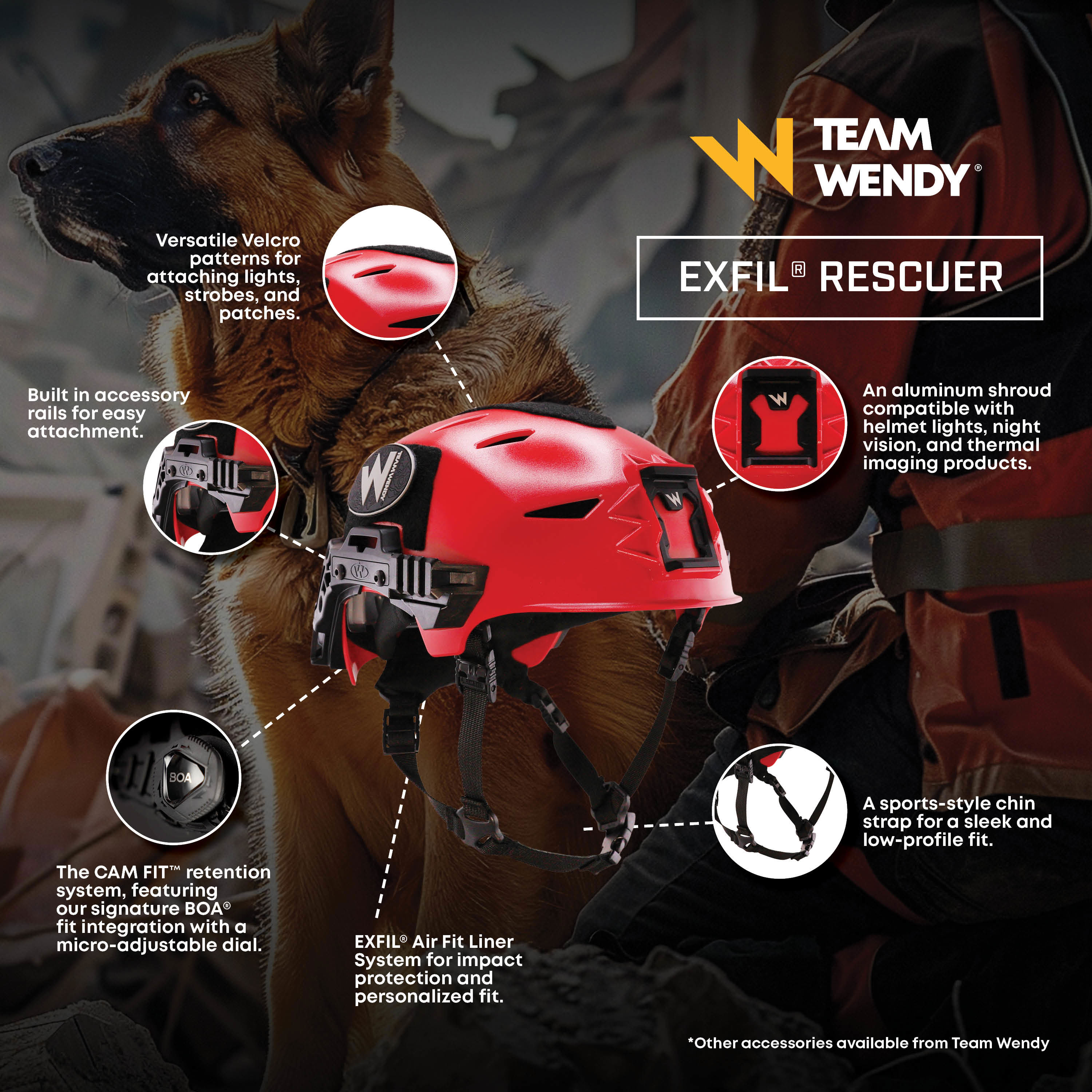 Caractéristiques et avantagesRescuer  EXFIL  de Team Wendy