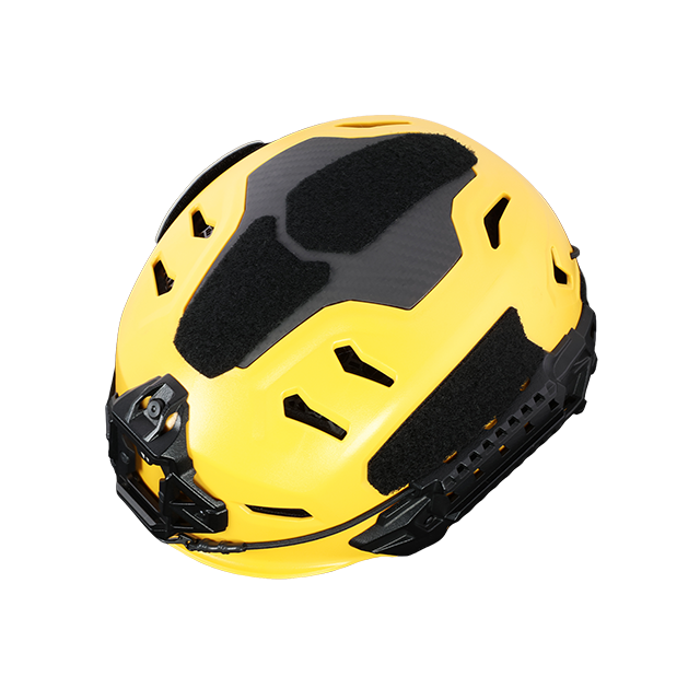 Top view of the Team Wendy RECON Tactical helmet showing the carbon fiber insert for added crown protection