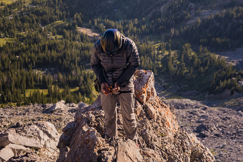 Man standing amongst rocks