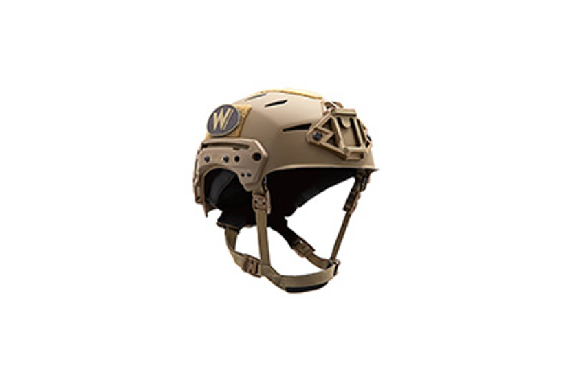 TW EXFIL CARBON RAIL Helmet in COYOTE BROWN at ANGLE