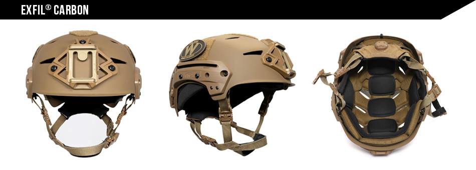 Team Wendy EXFIL Carbon  Helmet from three different angles