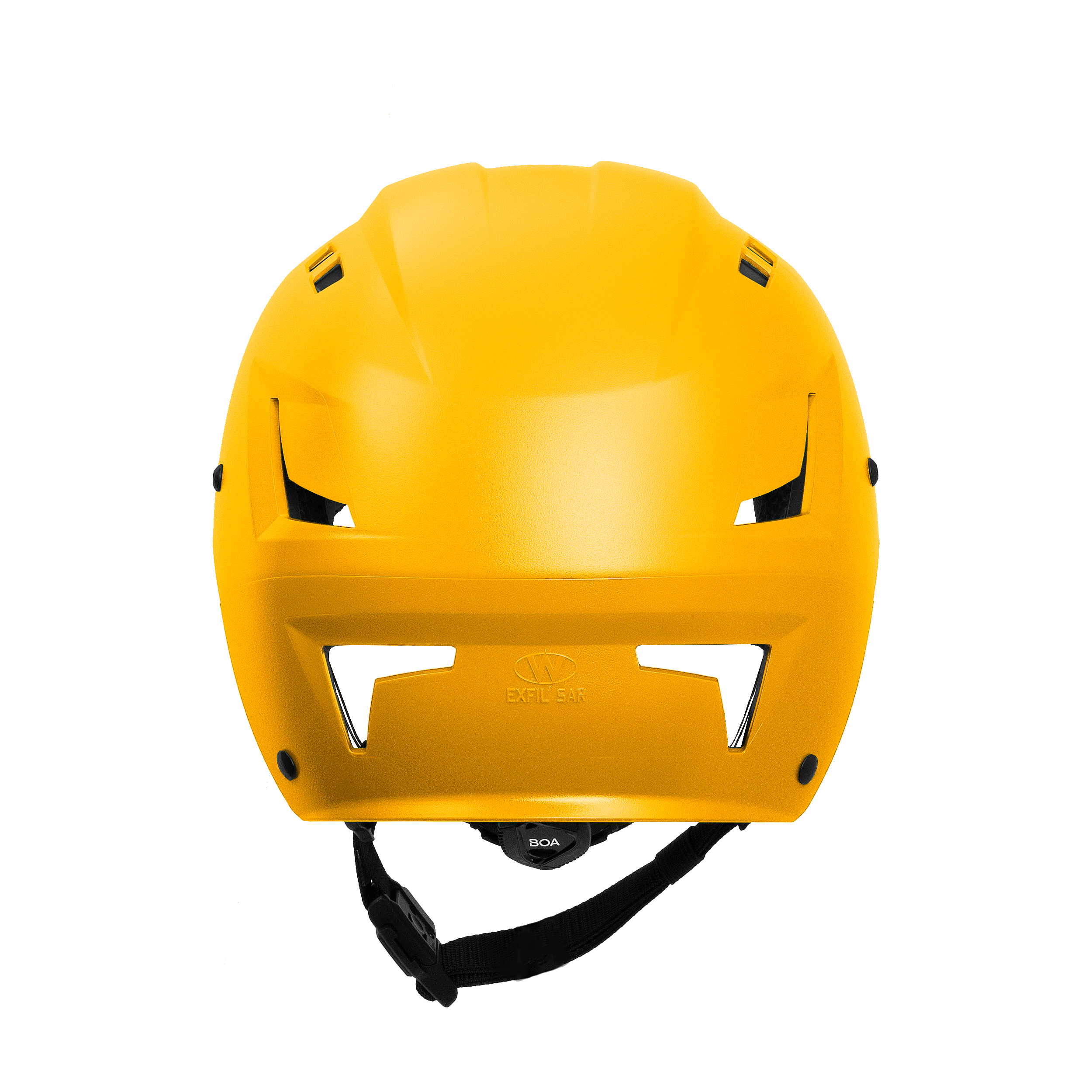 Yellow Team Wendy Adventurer helmet showing the back of the helmet