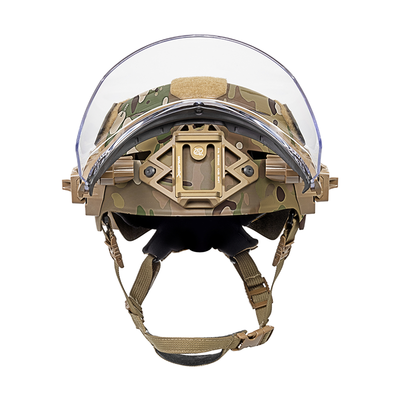 TW EXFIL CARBON FACE SHIELD MULTICAM FRONT UP