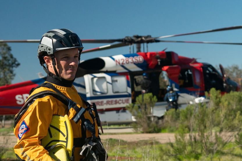 Team Wendy Brand Ambassador Dustin Fiero wearing a SAR Tactical helmet