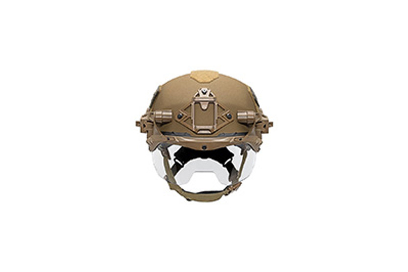 TW BALLISTIC SL helmet in COYOTE BROWN with VISOR FRONT 
