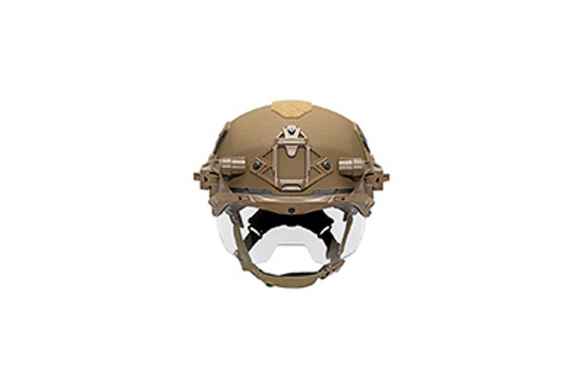 TW BALLISTIC SL helmet in COYOTE BROWN with VISOR FRONT