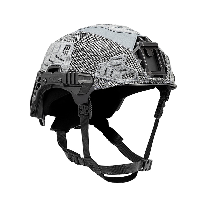 TW CARBON RAIL 3 WOLF GRAY HELMET COVER ANGLE