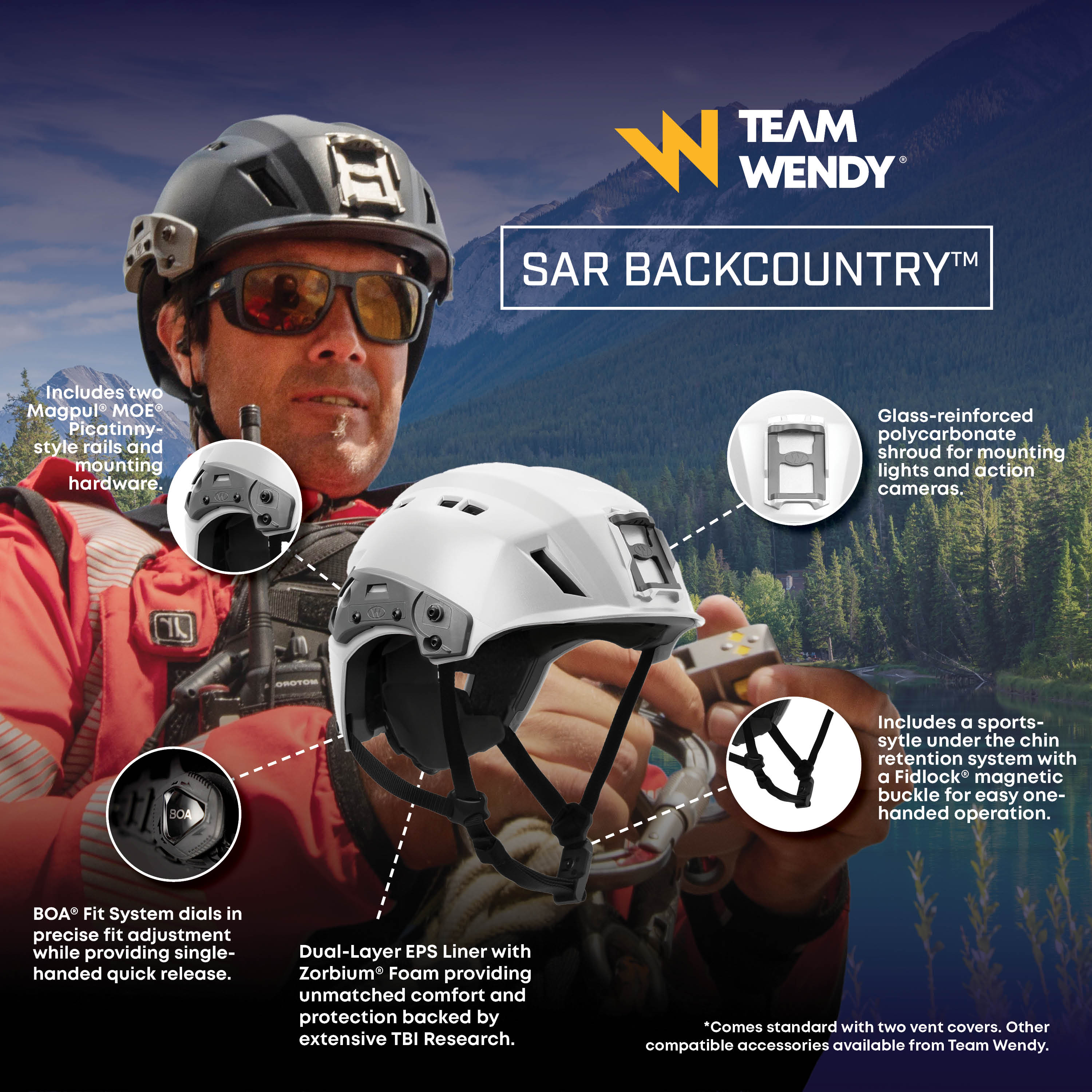 Team Wendy SAR Backcountry Helmet Features and Benefits