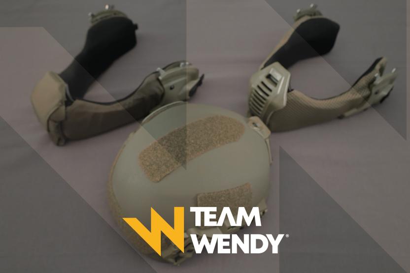 Image showing a Team Wendy EXFIL Ballistic helmet, a ballistic mandible, and an all-terrain mandible