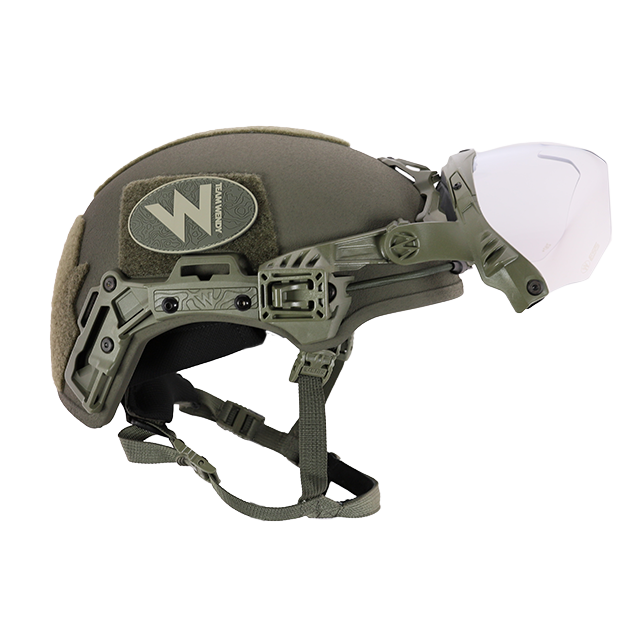 Team Wendy Ranger Green Ballistic Helmet with Visor