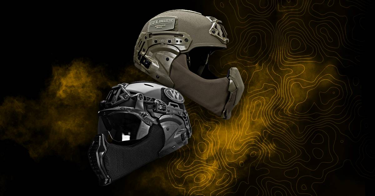 EXFIL helmet with mandible accessory