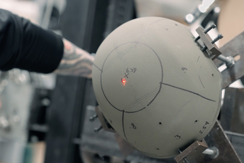 Demonstration of helmet testing
