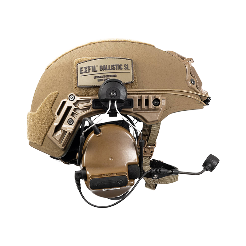 TW BALLISTIC SL COYOTE BROWN PELTOR SHOCKCORD SIDE