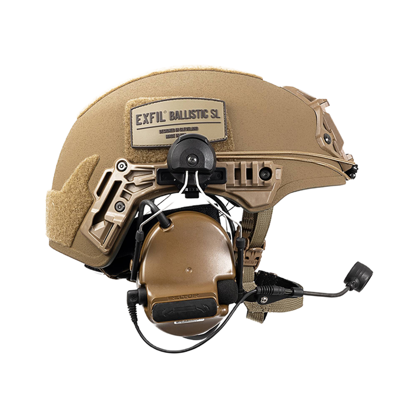 TW BALLISTIC SL COYOTE BROWN PELTOR SHOCKCORD SIDE