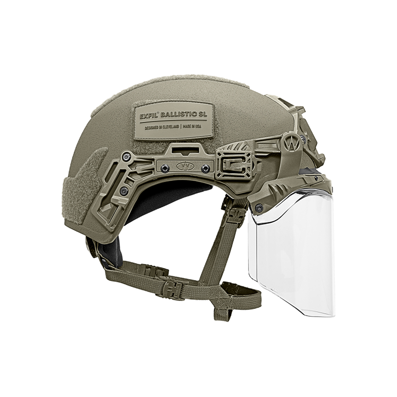 TW BALLISTIC SL RANGER GREEN FACESHIELD SIDE DOWN