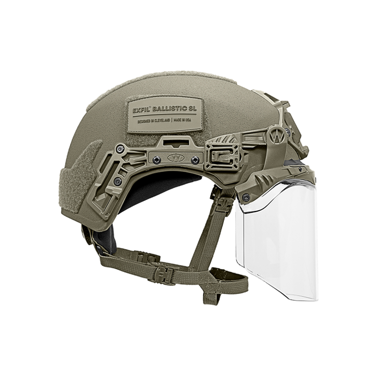 TW BALLISTIC SL RANGER GREEN FACESHIELD SIDE DOWN